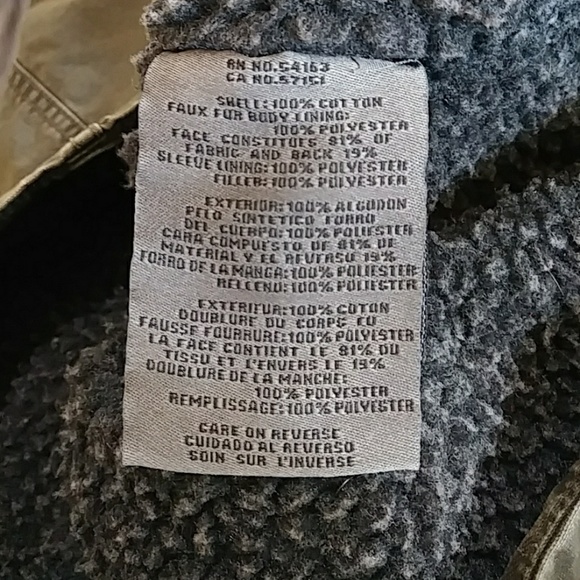 Levi's Olive Denim Sherpa Lined Jacket Mens Med - Picture 6 of 7